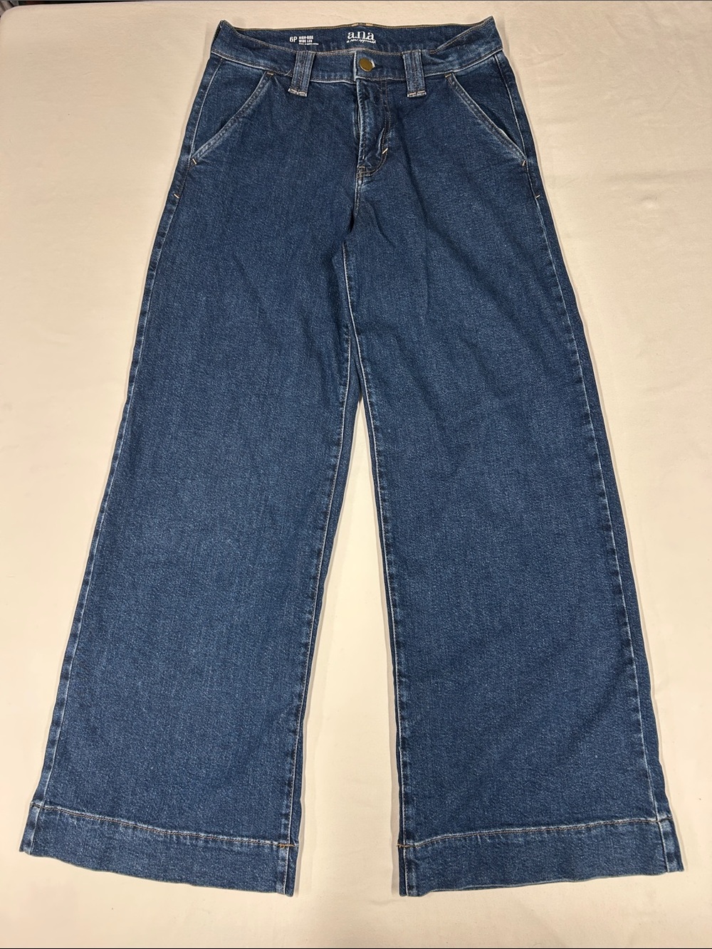 a.n.a A New Approach High Rise Wide Leg Jeans Medium Wash Denim Petite 6P